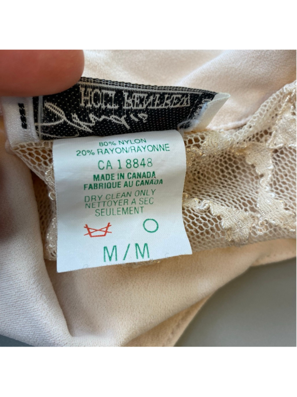 Vintage Holt Renfrew Lace Blouse Medium Beige Y2K Coquette Boho Chic Sheer Layer - Picture 11 of 11